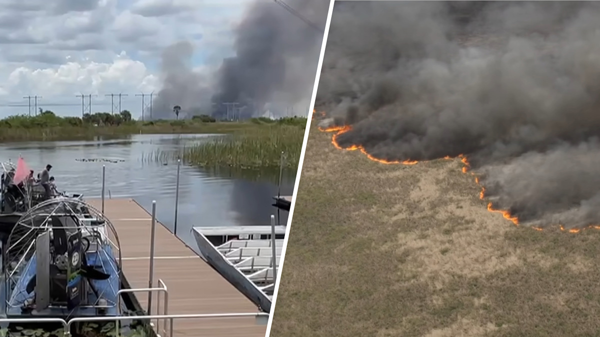 Brush fire burns thousands of acres in the Everglades in west Broward 